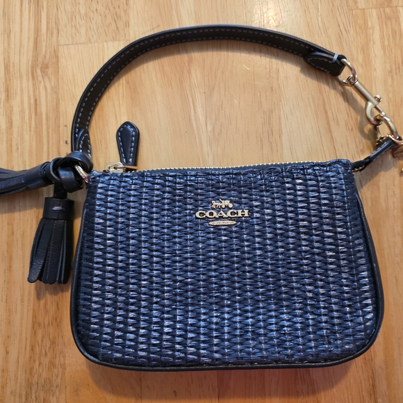 Coach Navy Blue Woven Women's Bag - Picture 1 of 7
